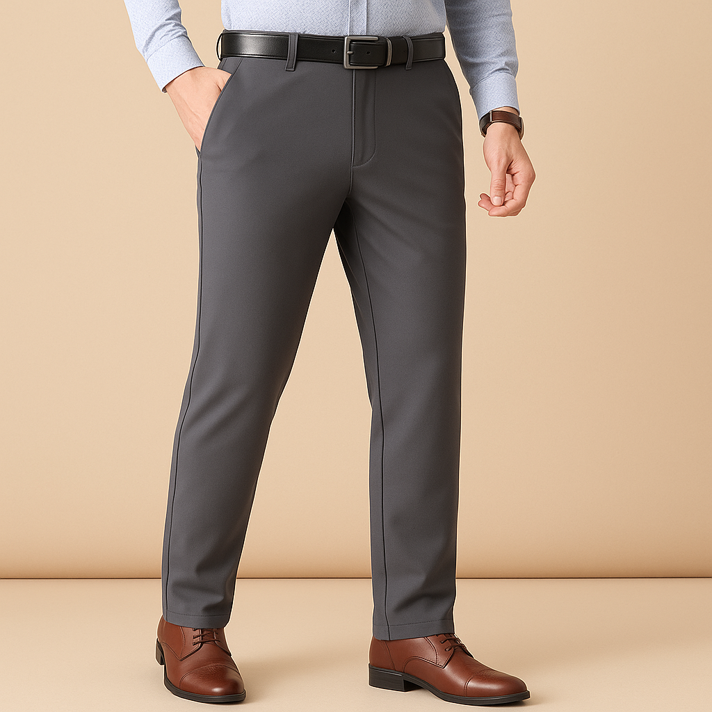 Stretchy Fit Pleated Suit Men Chino Pants