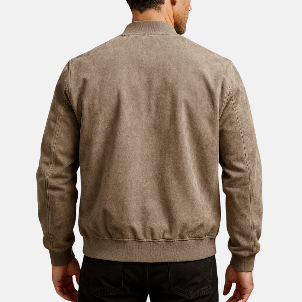 Michal Men’s Classic Suede Zip Urban Jacket