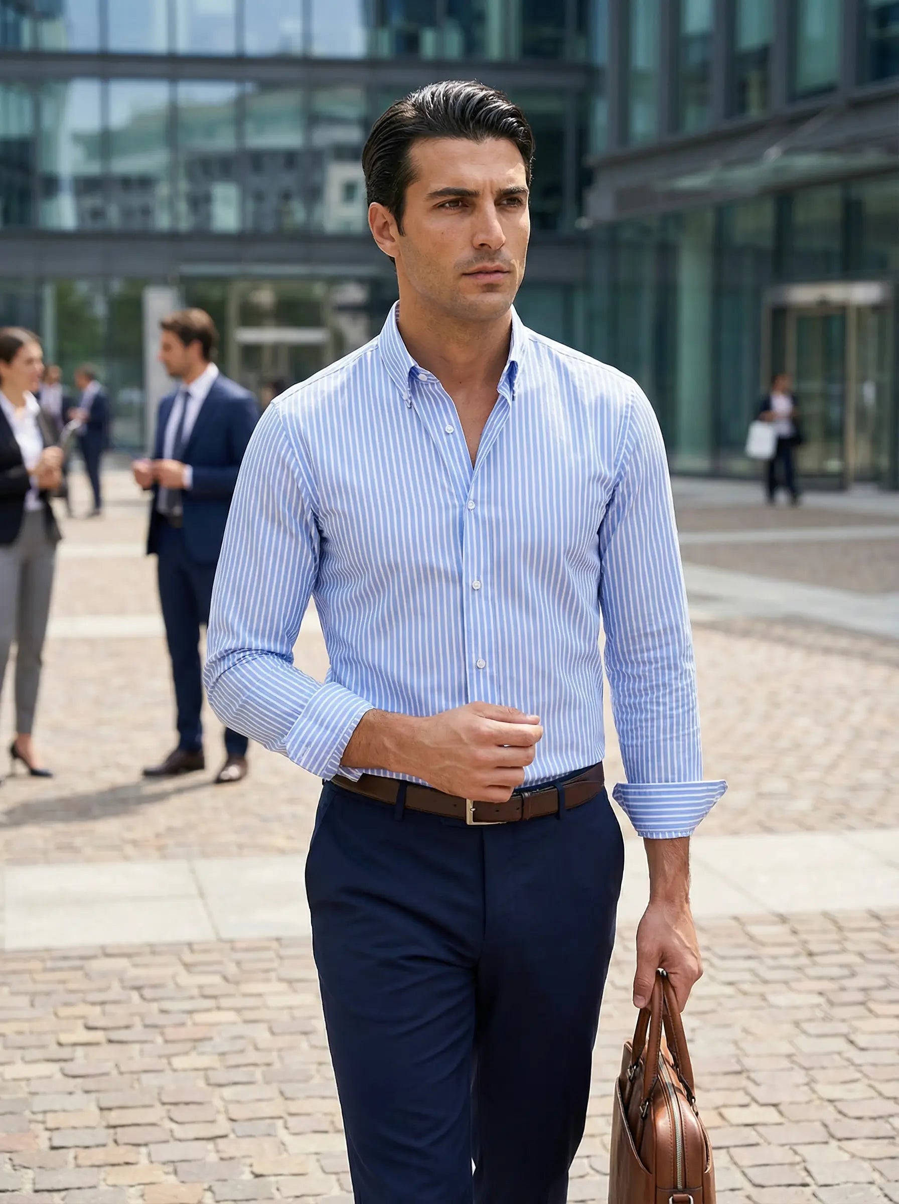 Hugo Men’s Striped Button-Up Shirt Blouse