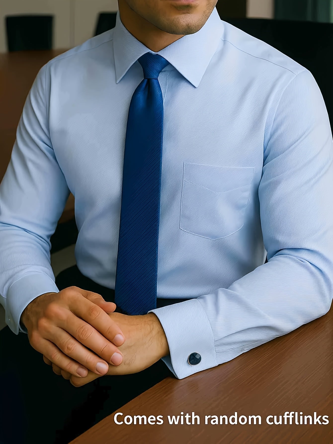 Men’s French Cuff Dress Striped Shirt Blouse | Double Cuff Formal Business Shirt