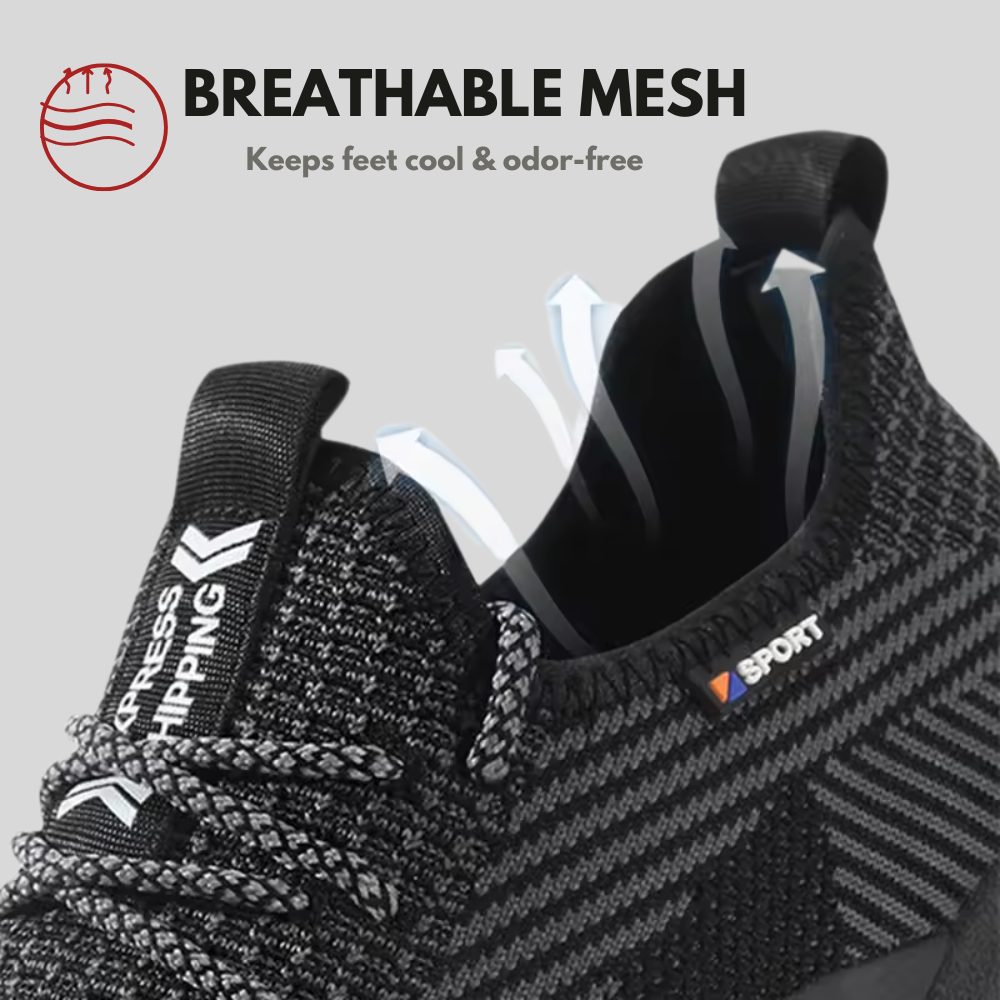 Men’s Lightweight Safety Shoes – Steel Toe Work Sneakers with Slip-Resistant Sole