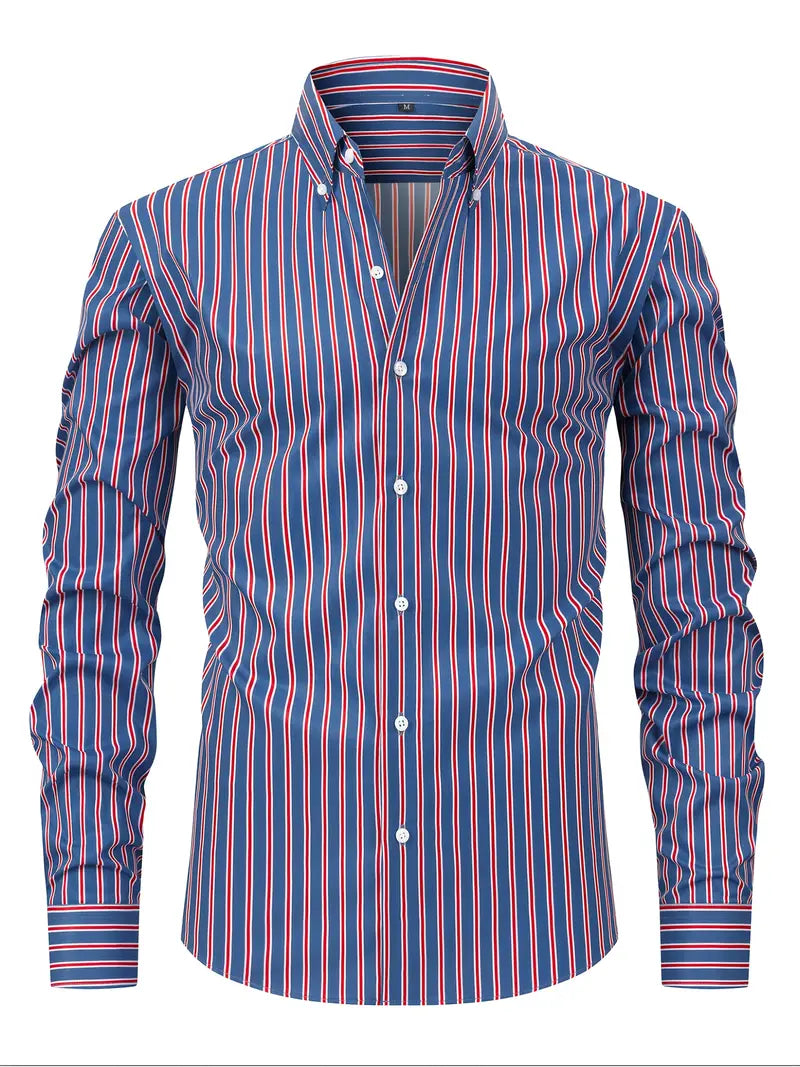 Hugo Men’s Striped Button-Up Shirt Blouse