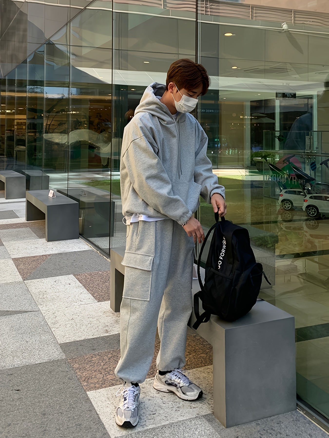 Men's Two Piece Tracksuit Basic Streetwear Cargo