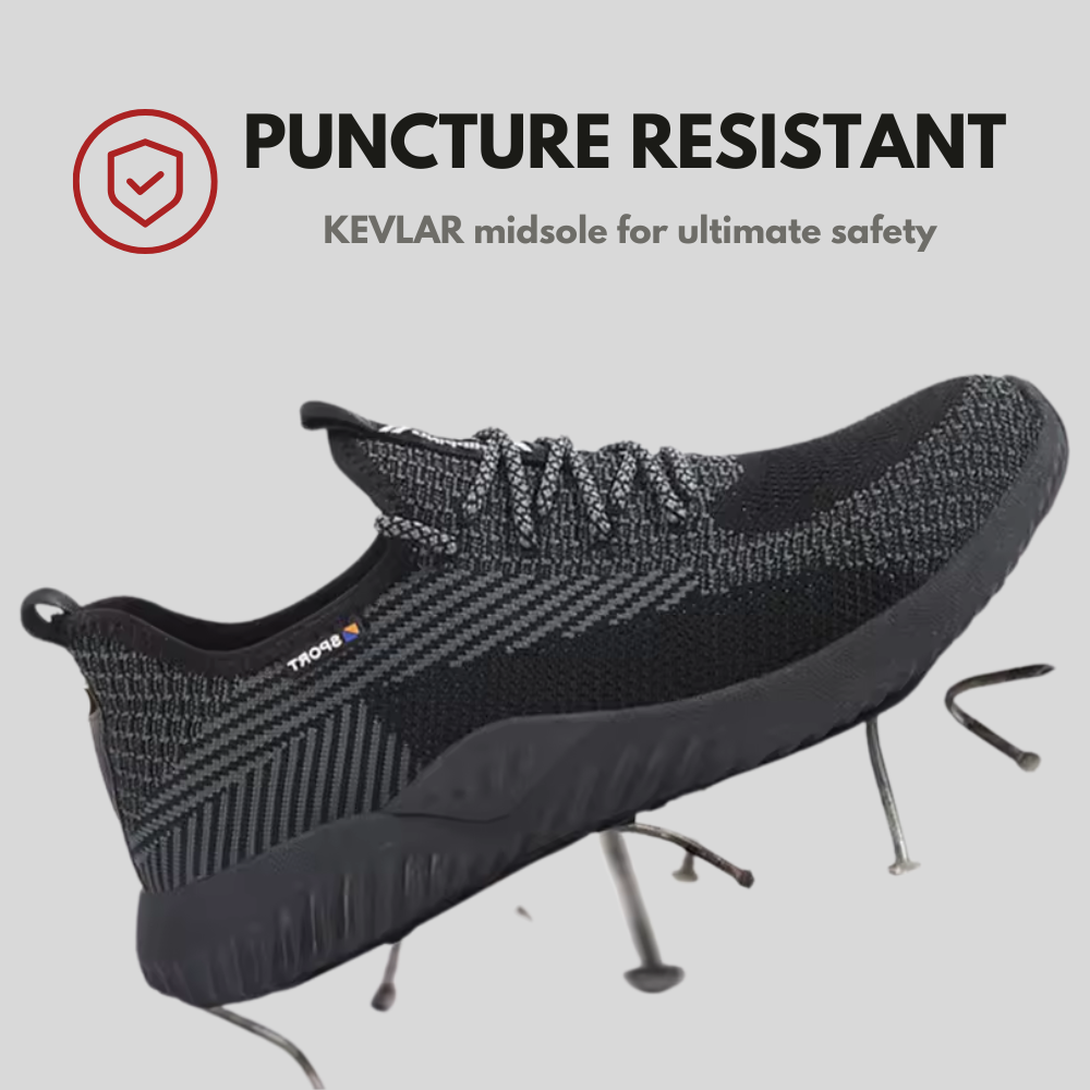 Men’s Lightweight Safety Shoes – Steel Toe Work Sneakers with Slip-Resistant Sole