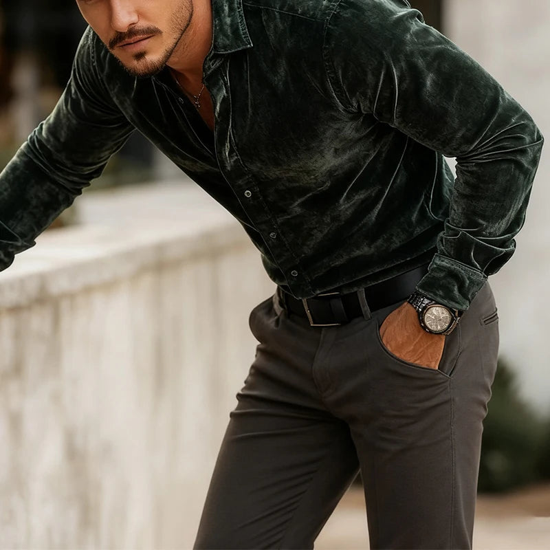 Vellano Men’s Button-Up Shirt – Clean Classic Design