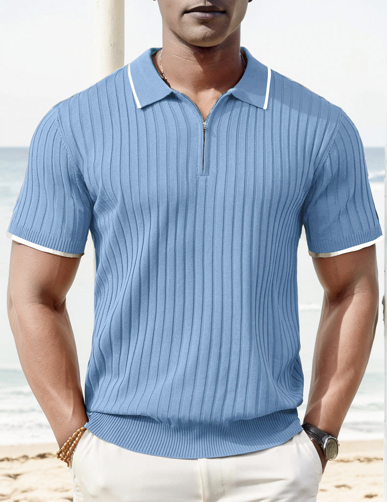 Aule Rib Knit Polo Shirt