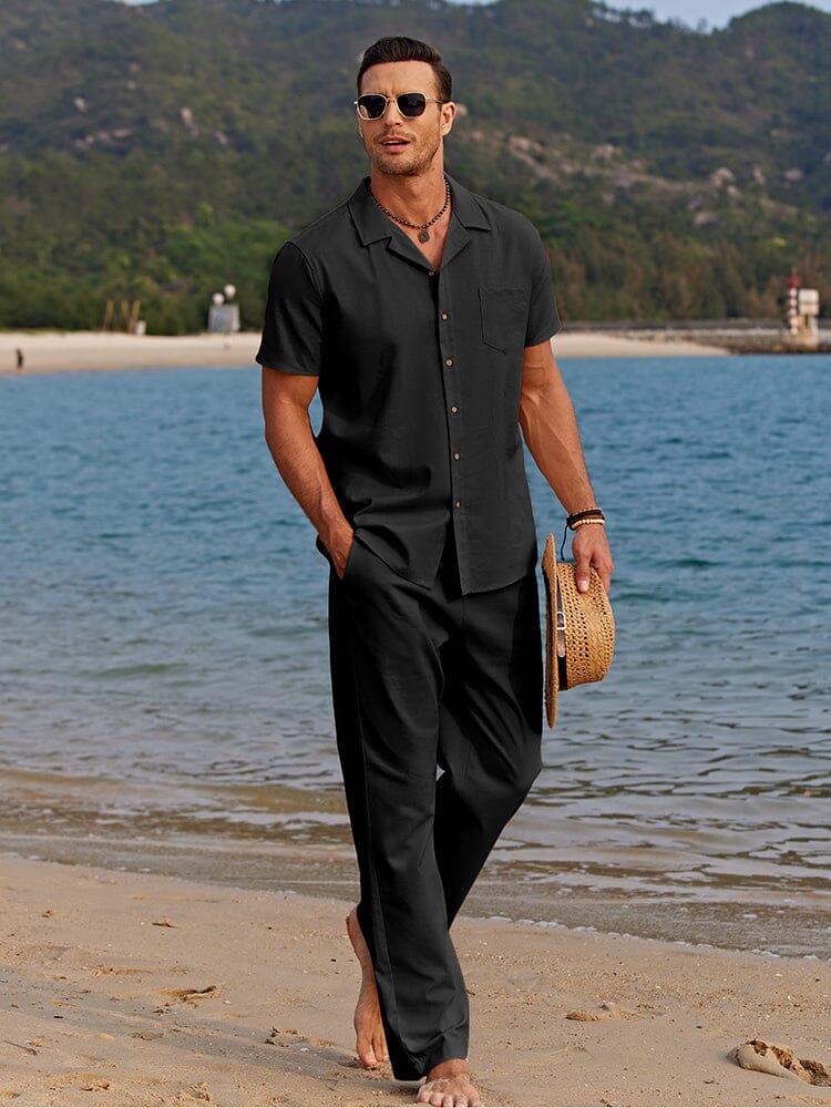 Casual Linen Style Beach Sets Summer