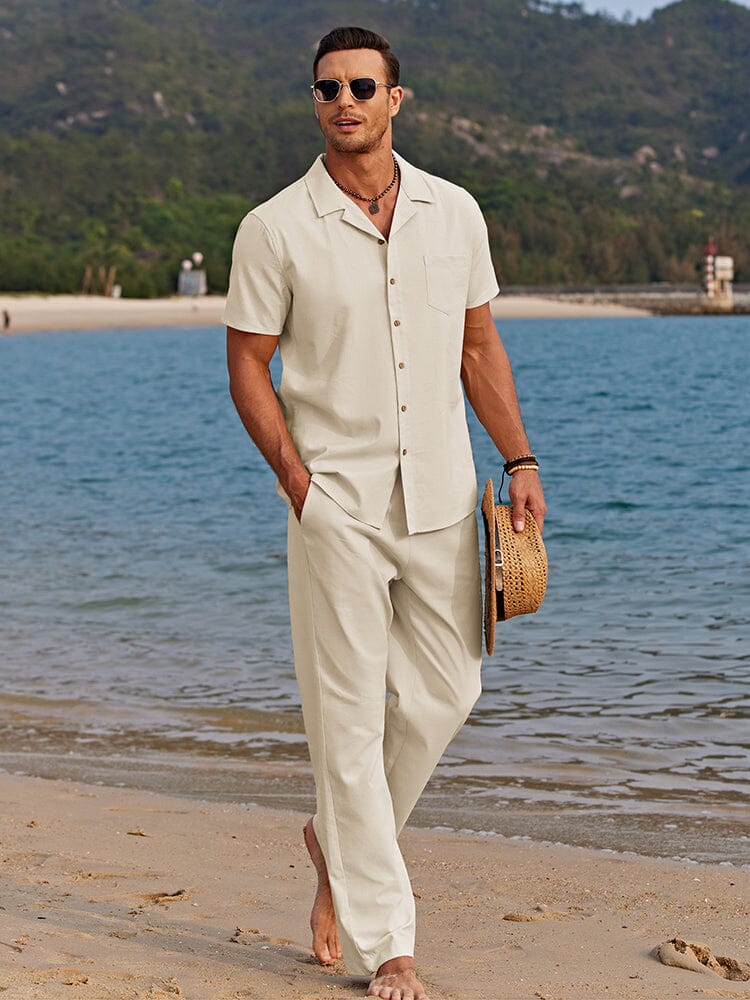 Casual Linen Style Beach Sets Summer