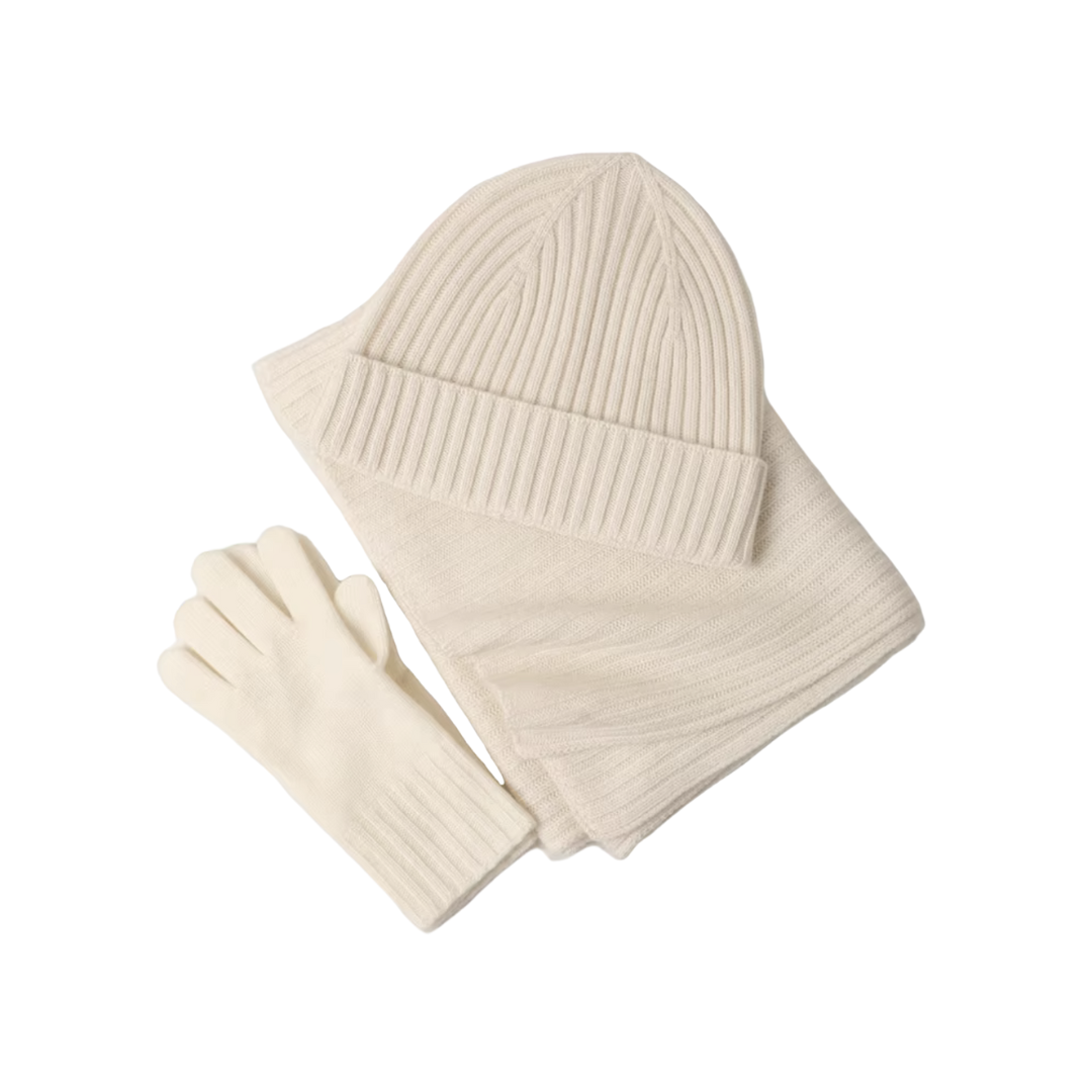 100% Cashmere Winter Essentials Set – Gloves, Hat & Scarf