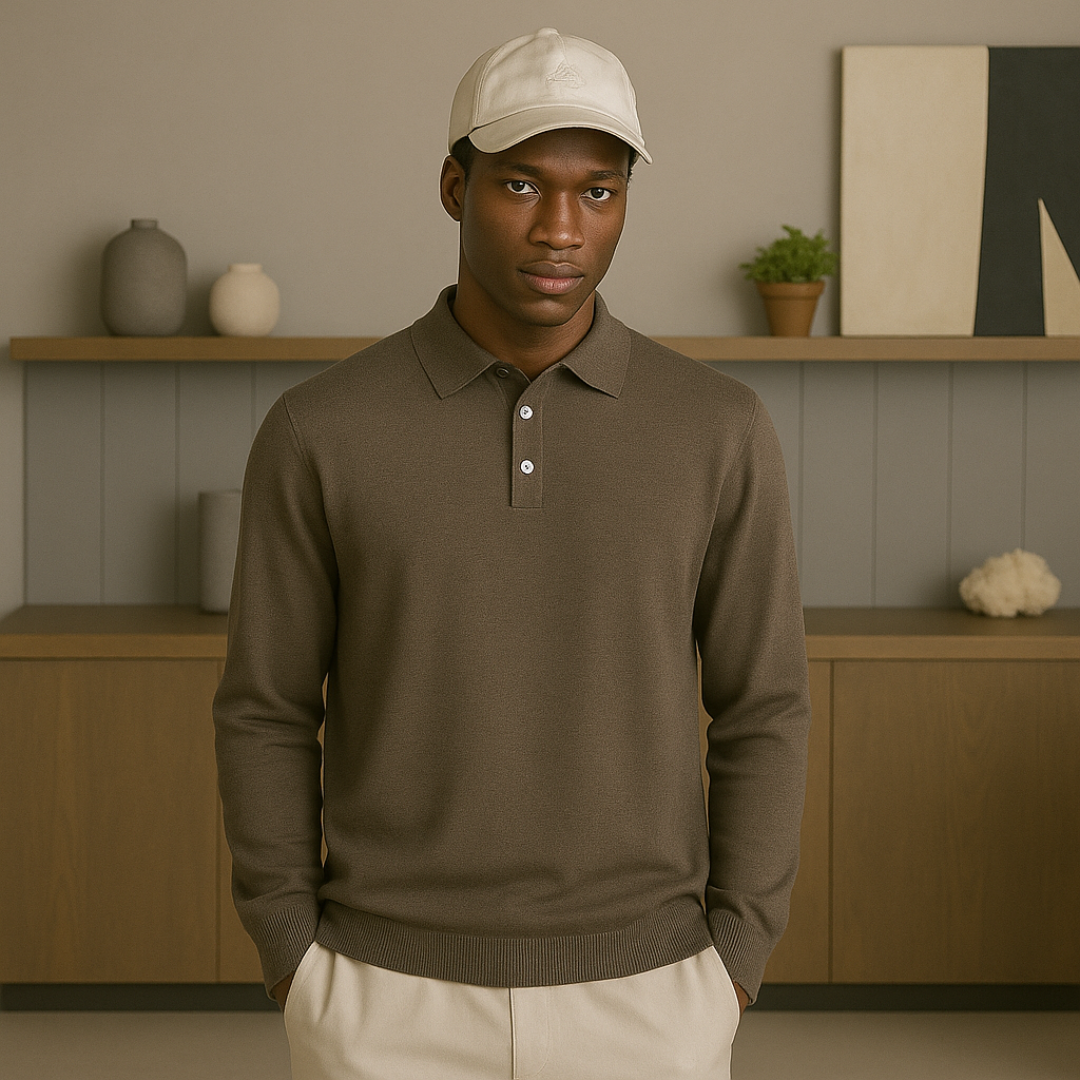 Cashmere Polo Shirt with Button Closure – Luxurious Softness and Tailored Fit for Versatile Style