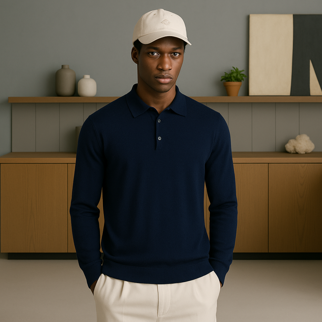 Cashmere Polo Shirt with Button Closure – Luxurious Softness and Tailored Fit for Versatile Style