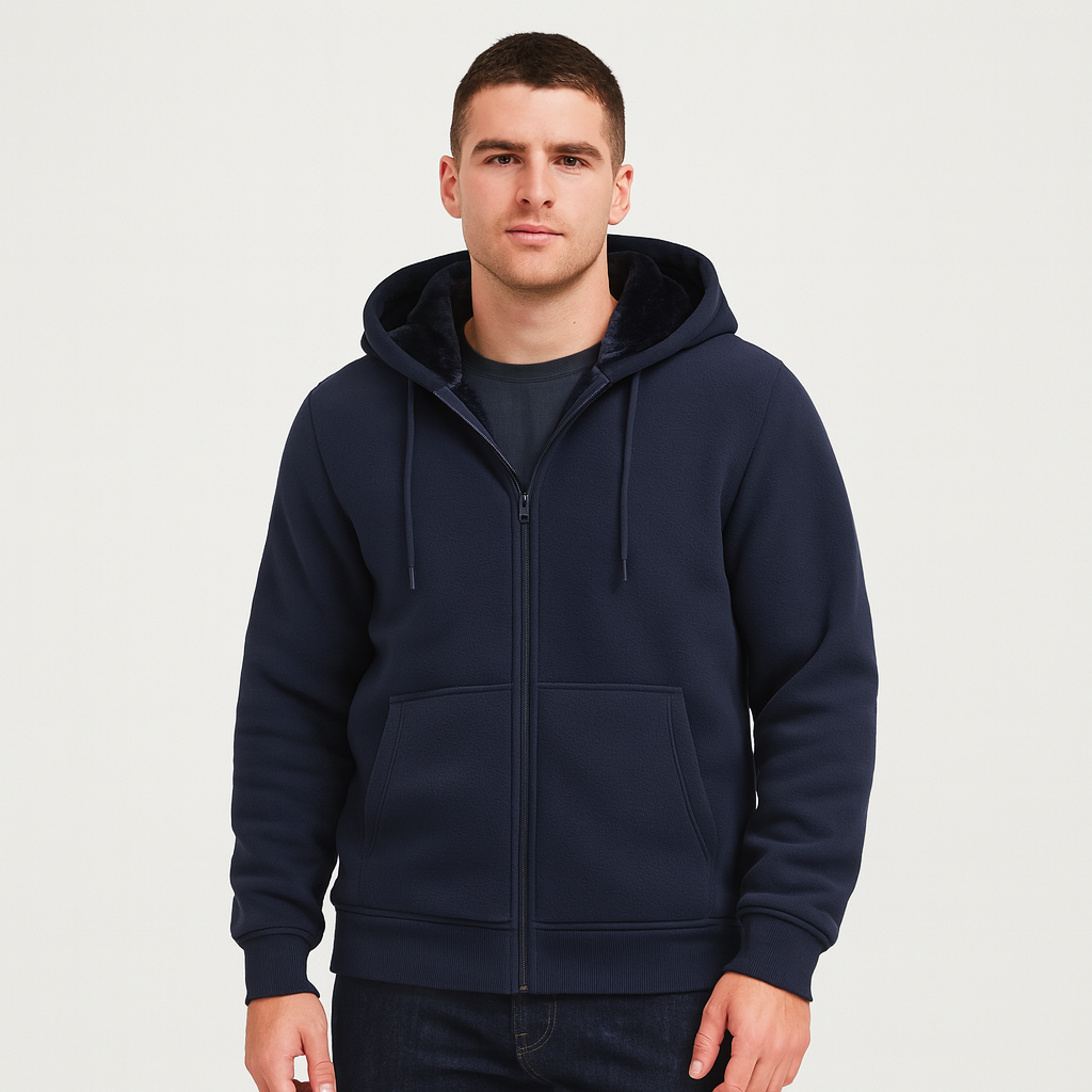 Dasfirin | Sherpa Fleece Zip Hoodie for Men