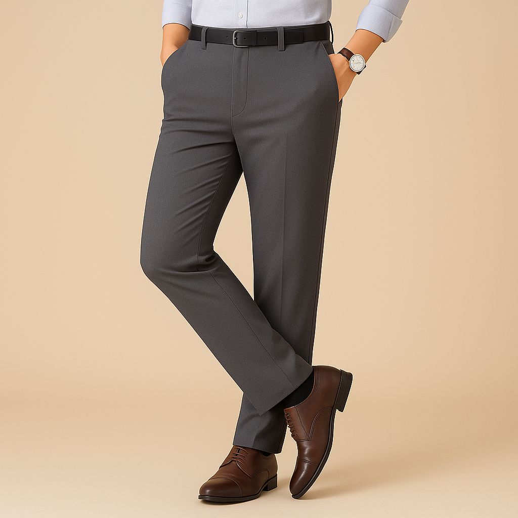 Stretchy Fit Pleated Suit Men Chino Pants