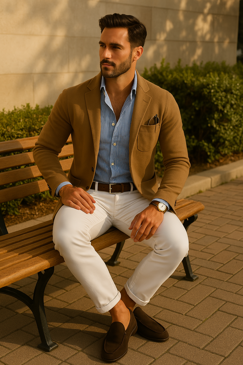 Men's Stylish Blazer with Casual Button Pockets & Notched Lapel – Elegant & Versatile