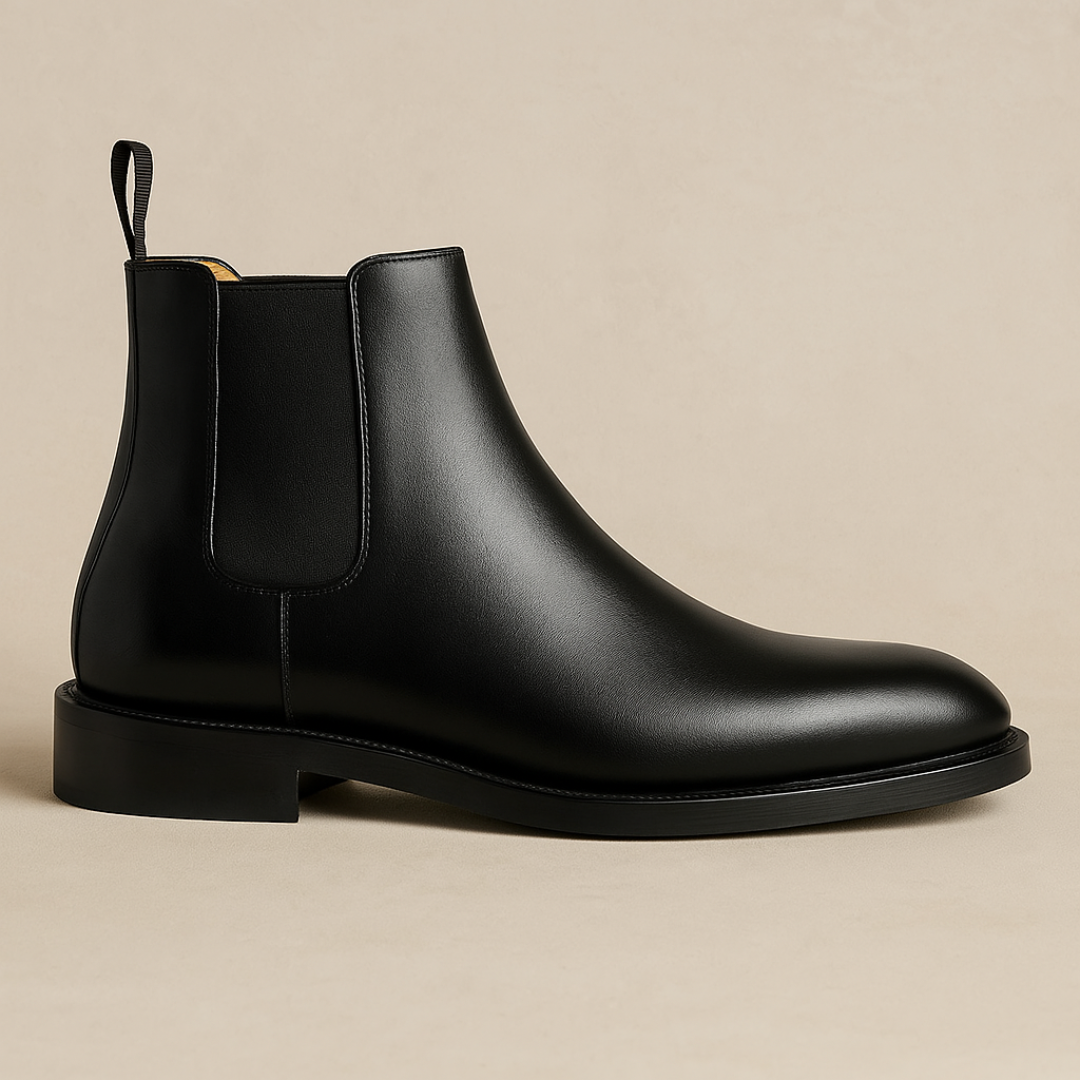 Classic Suede Chelsea Boots for Men – Black Slip-On Boots with Elastic Sides for All-Season Versatility