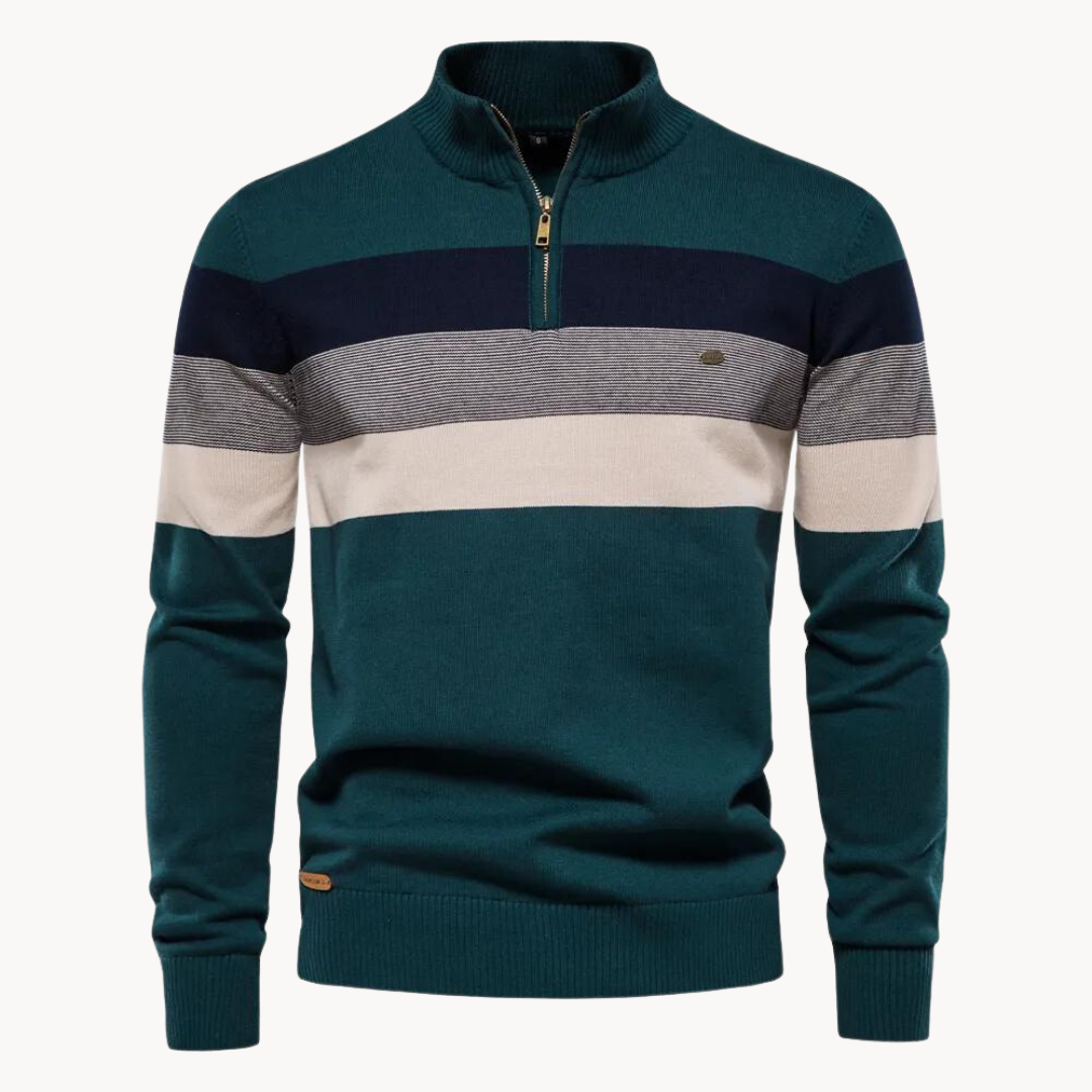 Men’s Quarter-Zip Sweater – Classic Knitted Sweater with Zipper Collar