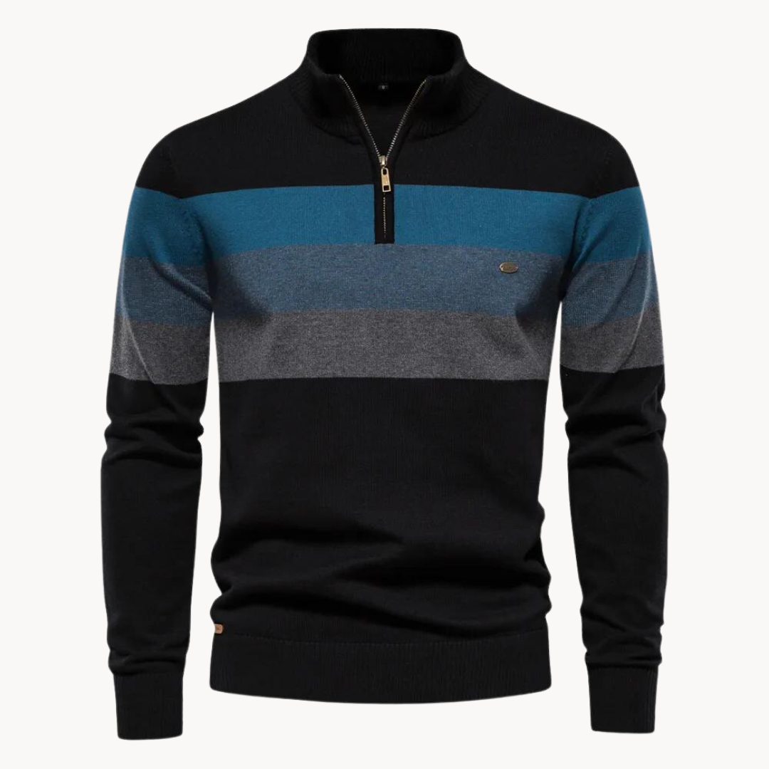 Men’s Quarter-Zip Sweater – Classic Knitted Sweater with Zipper Collar