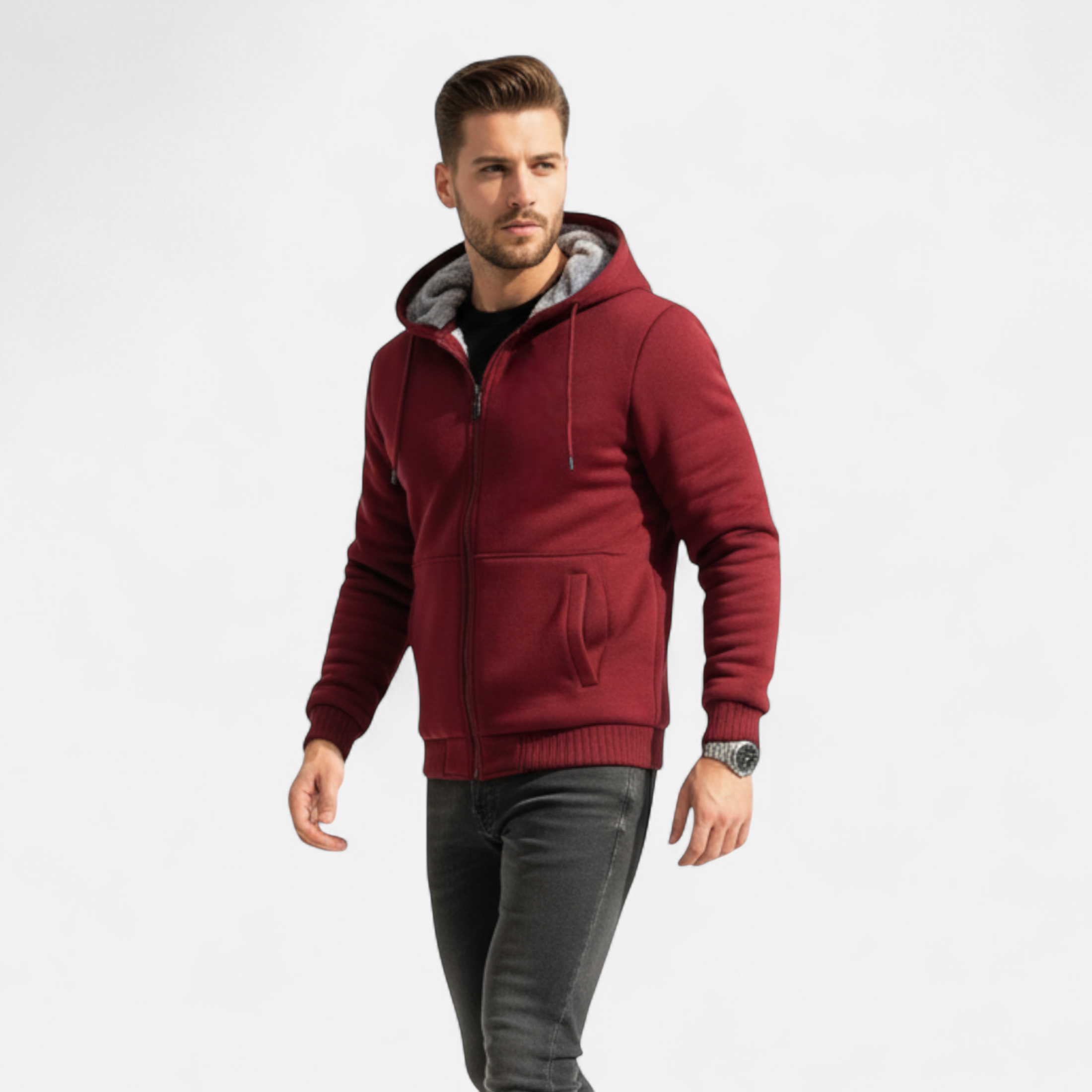 Men’s Ultra-Warm Sherpa Fleece Hoodie – Thick, Soft & Winter Ready
