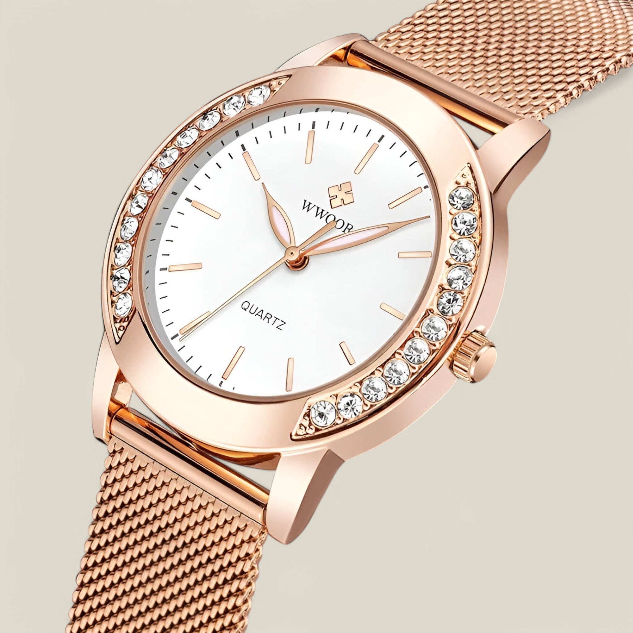 Rose Gold Watch – Elegant Woman Stainless Steel Wristwatch