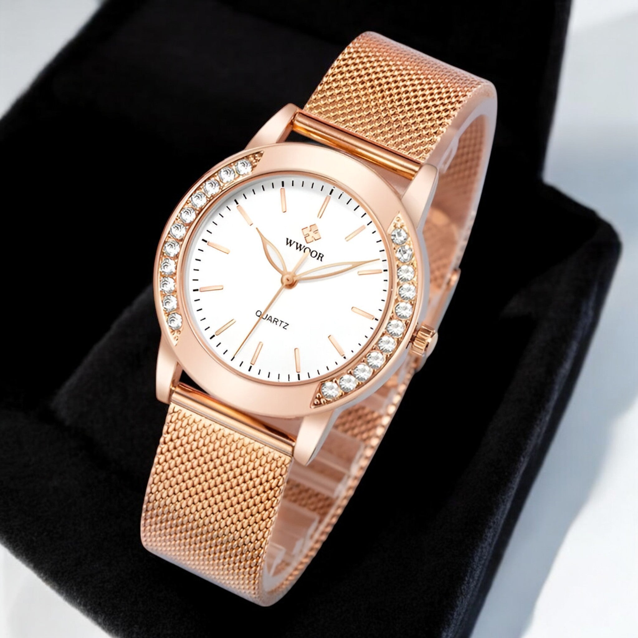 Rose Gold Watch – Elegant Woman Stainless Steel Wristwatch
