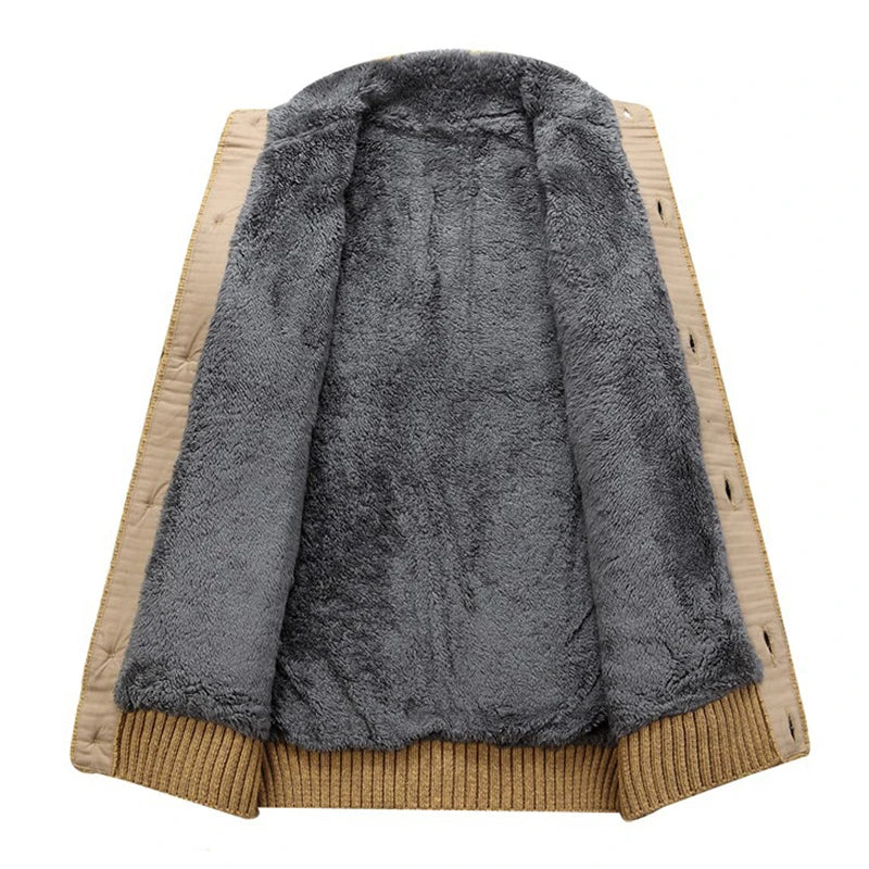 Warm Fleece Men Knitted Button Cardigan