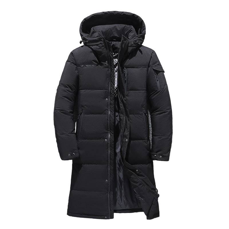 Waterproof Hooded Winter Long Jacket for Men – Warm, Sleek & Durable
