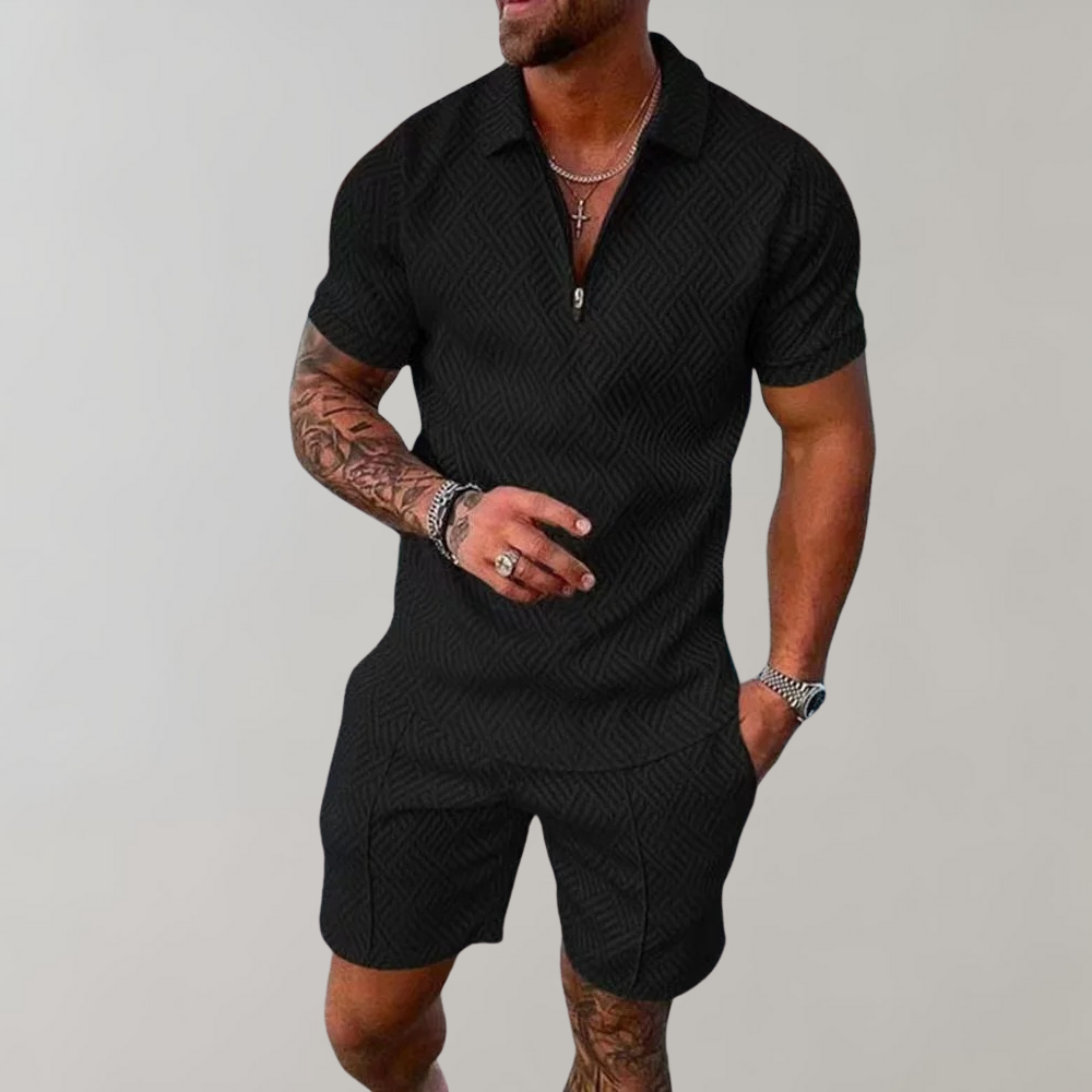 Hugo - Set For Men - Two Piece Zip Polo & Shorts