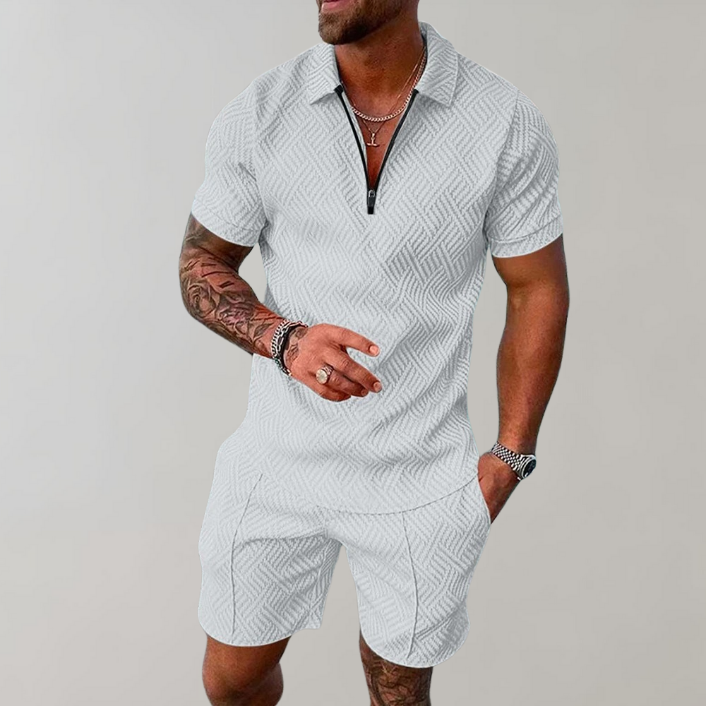 Hugo - Set For Men - Two Piece Zip Polo & Shorts
