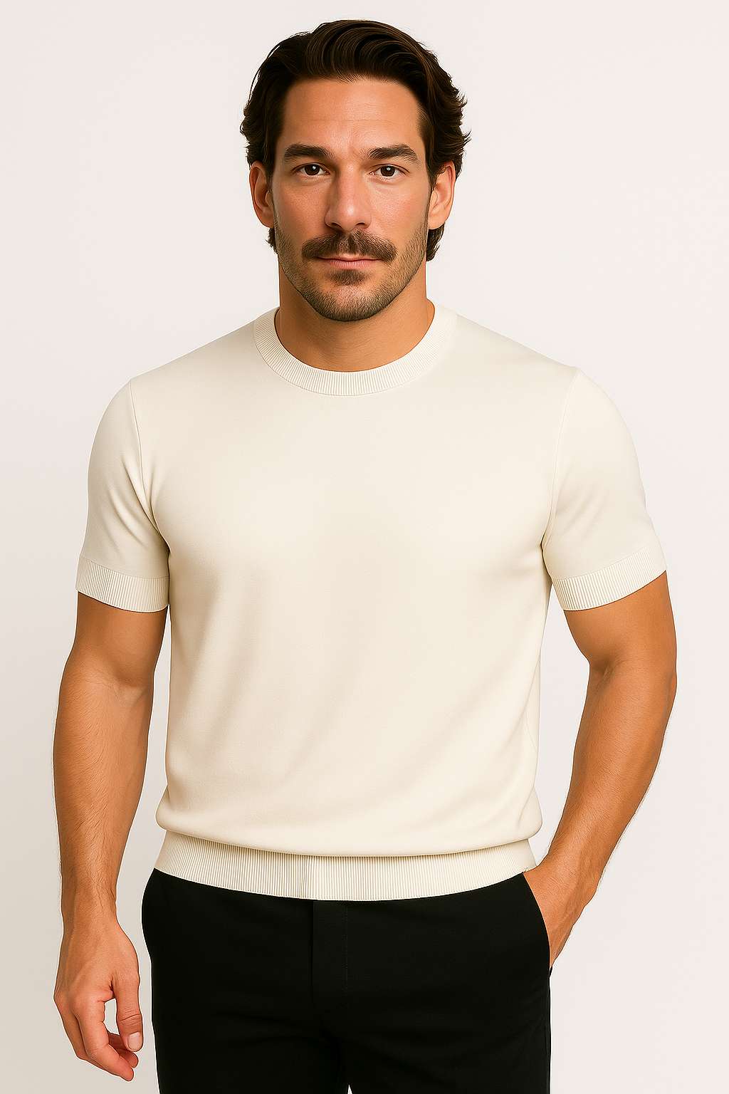 Men’s Cashmere Knit Polo Shirt – Soft Luxury Sweater Top for Smart Casual Wear