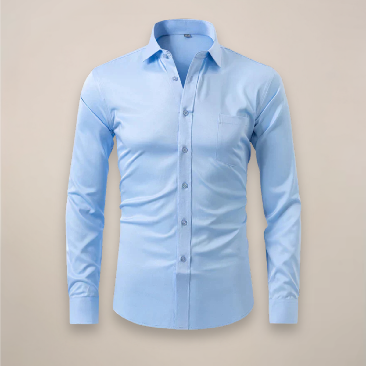 Men’s Long-Sleeved Shirt – Classic Structured Fit with Wrinkle-Free Finish