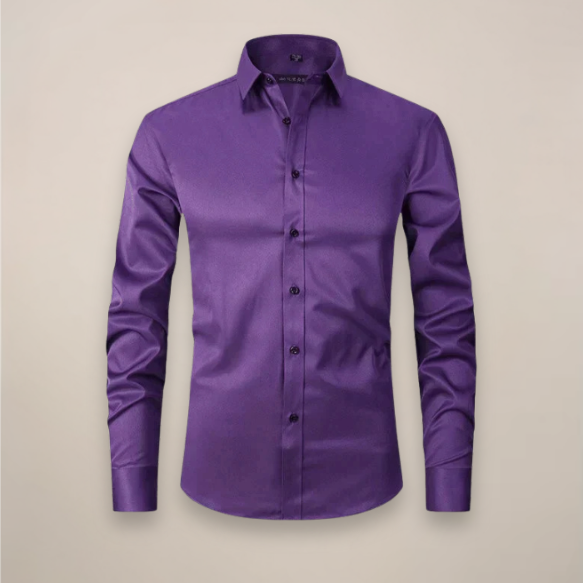 Men’s Long-Sleeved Shirt – Classic Structured Fit with Wrinkle-Free Finish
