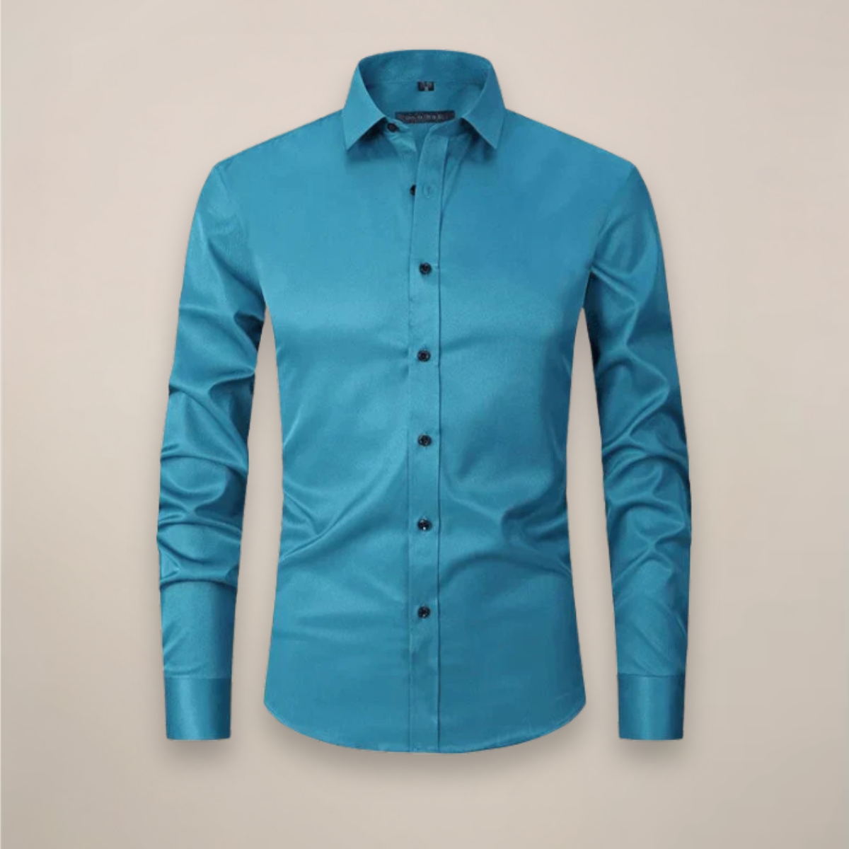Men’s Long-Sleeved Shirt – Classic Structured Fit with Wrinkle-Free Finish