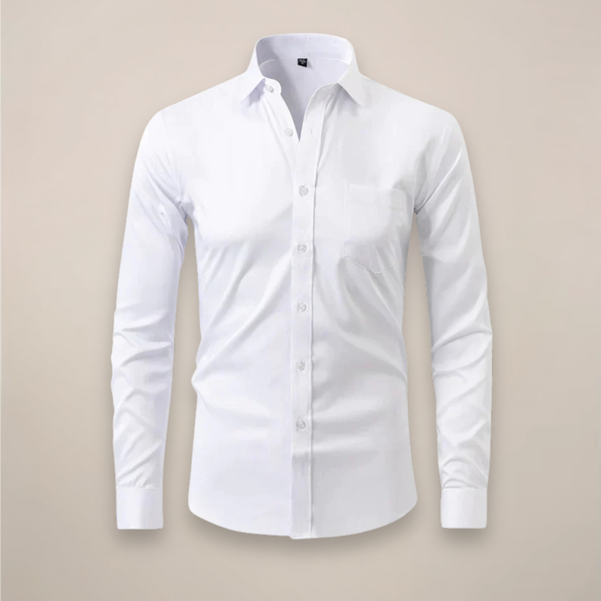 Men’s Long-Sleeved Shirt – Classic Structured Fit with Wrinkle-Free Finish