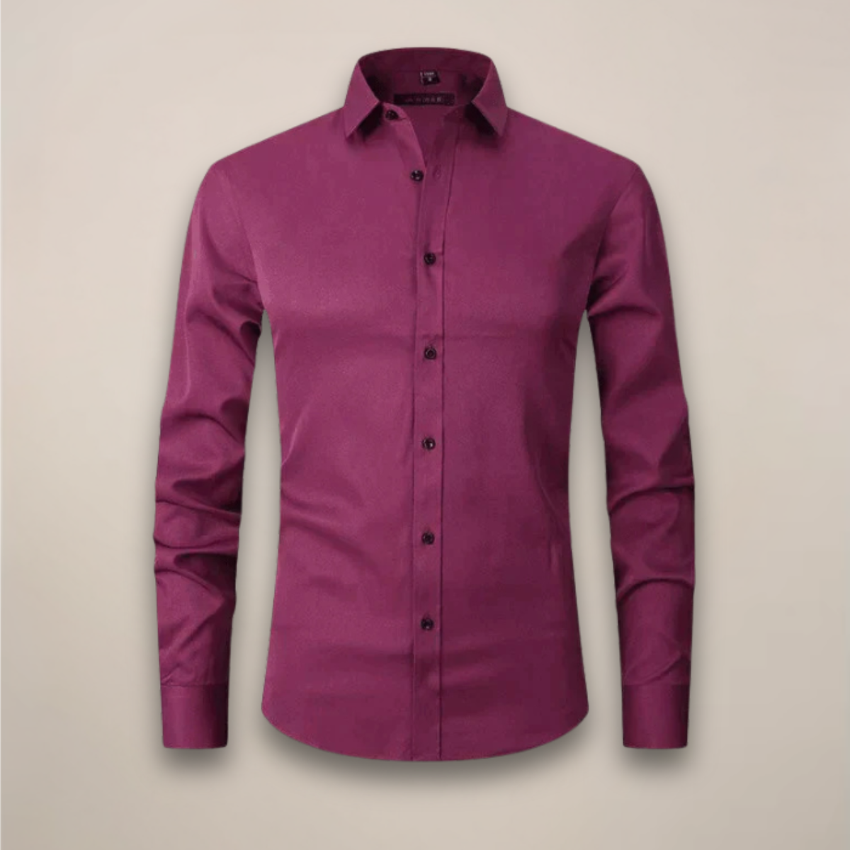 Men’s Long-Sleeved Shirt – Classic Structured Fit with Wrinkle-Free Finish
