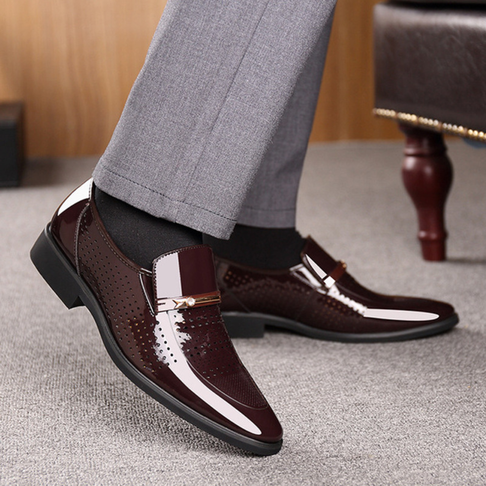 Men’s Slip-On Dress Shoes – Glossy Formal Foot Wear