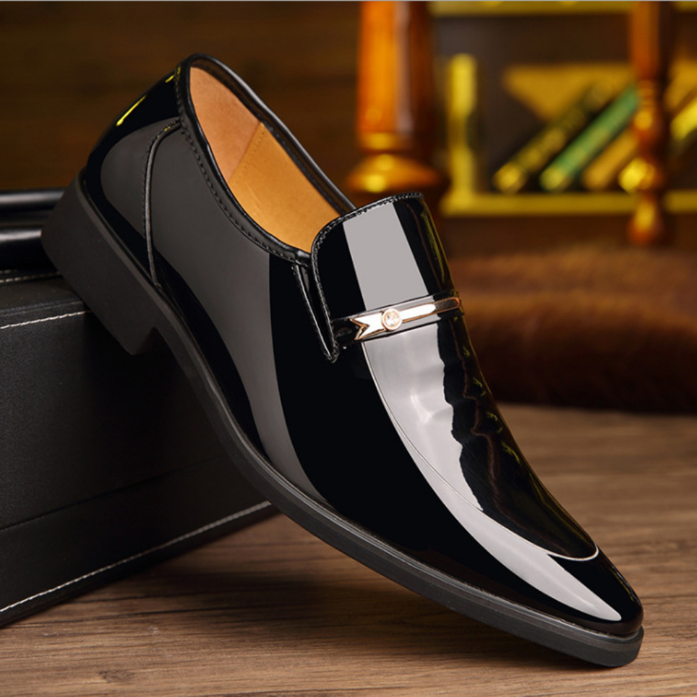 Men’s Slip-On Dress Shoes – Glossy Formal Foot Wear