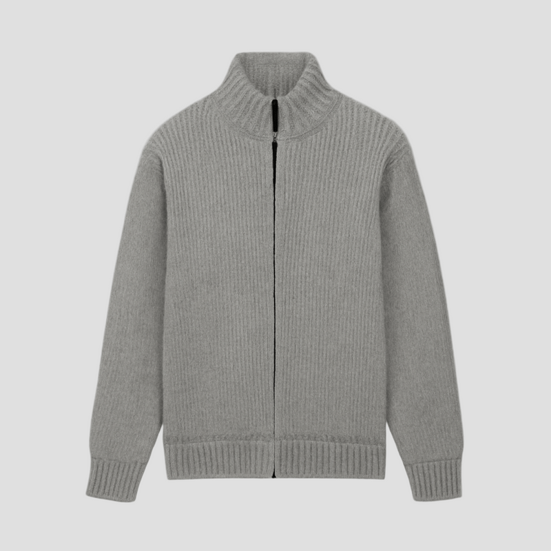 Liam | Vintage Solid Zip Turtleneck Cardigan