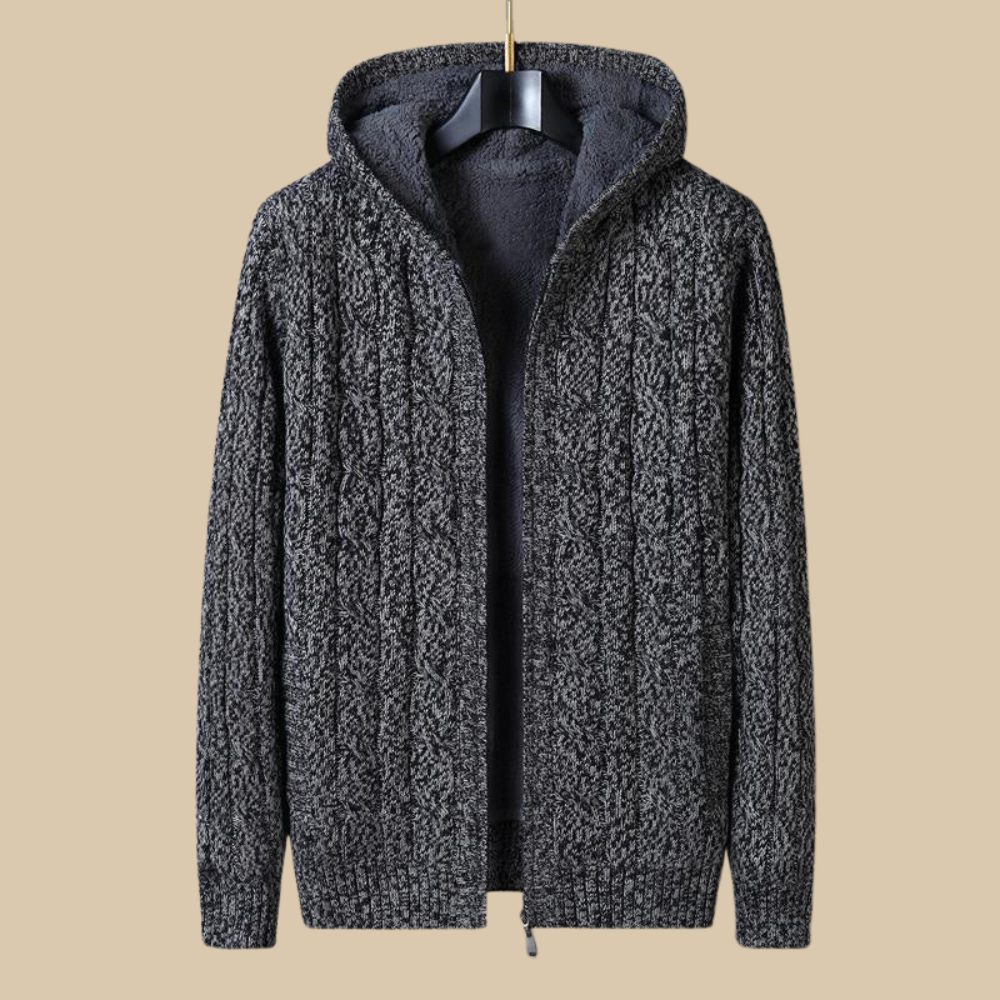 Giorgio Wool Zip Knitted Sweater | Inner Warm Fleece