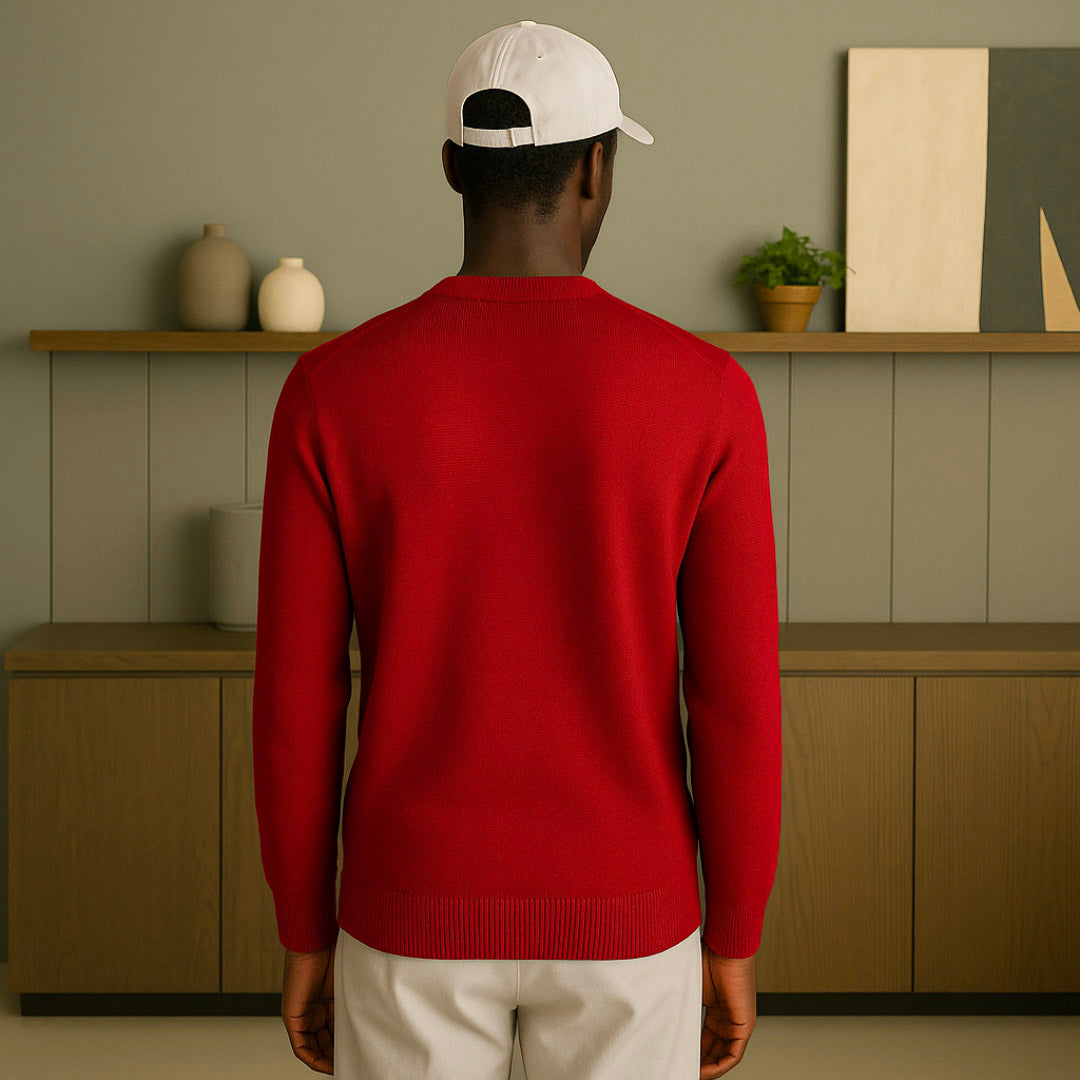 Pure Cashmere Summer Knit Sweater for Men – Lightweight Elegant Knitwear with Classic Fit and Round Neck