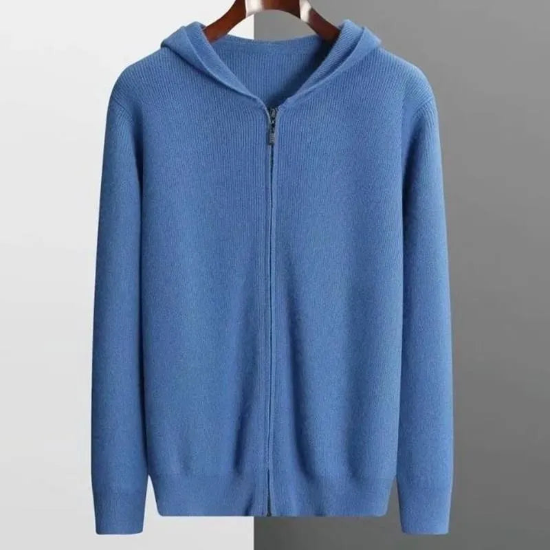 Men Luxe Cashmere Zippered Hoodie