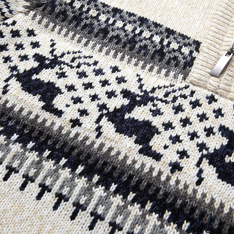 Men’s Half-Zip Reindeer Sweater