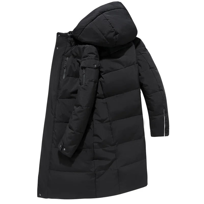 Men's Long Parkas Oversized Thick Male Coat High Quality Fleece Casual Padded Jackets Men Warm Jacket