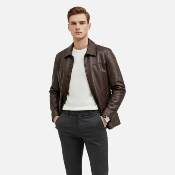 Turin Leather Zip Jacket | Men's Vegan Leather Jacket