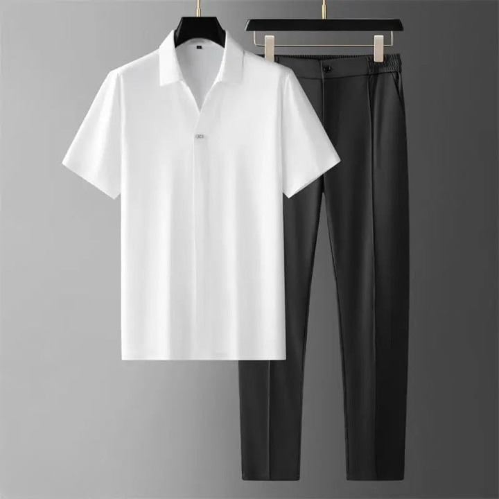Men's Luxury Two-Piece Polo & Pants Set – Stylish, Comfortable & Versatile