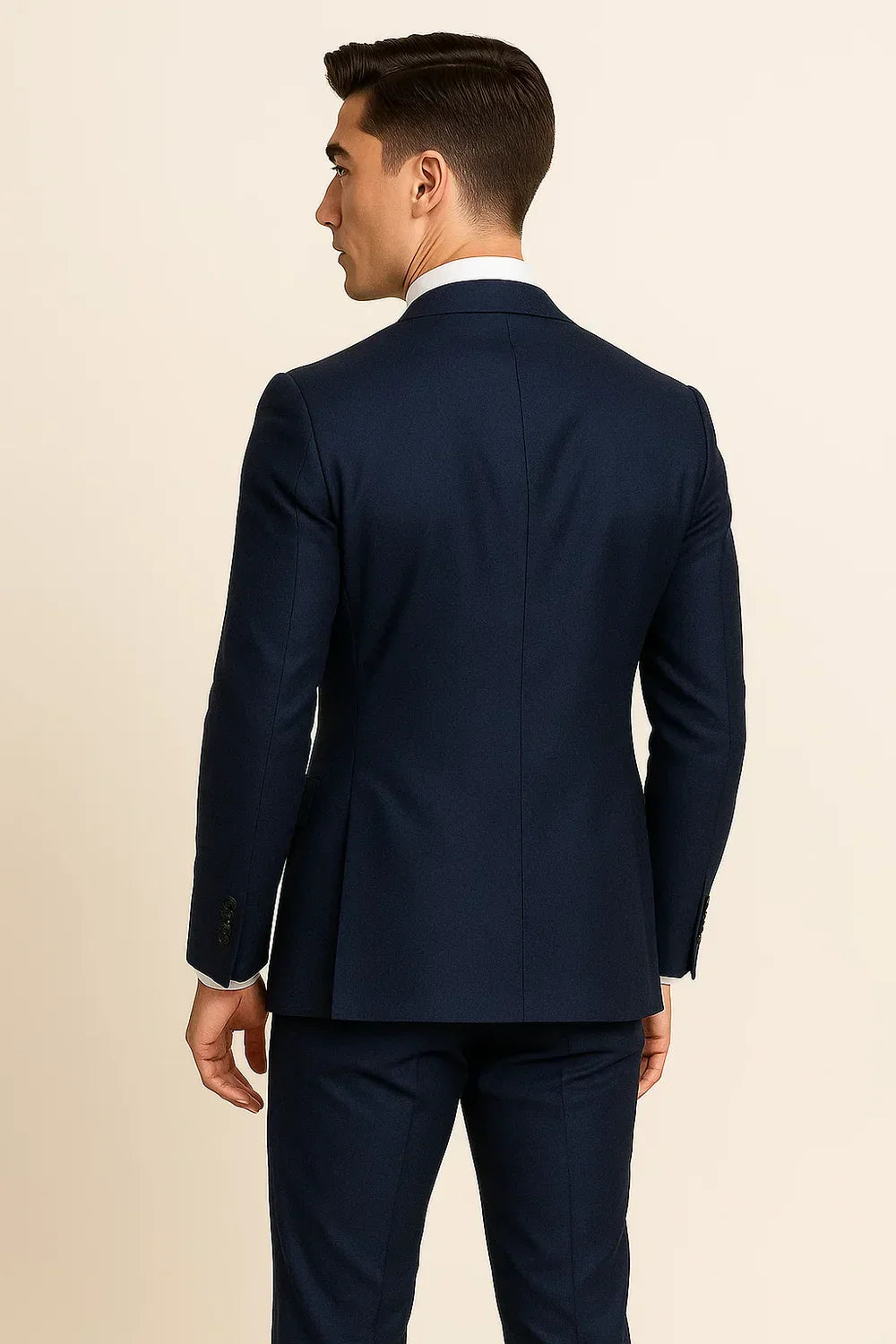 Men’s Elegant Three-Piece Suit – Navy Blue | Timeless Sophistication