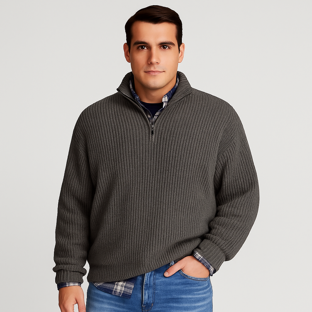 Elegant Men’s Wool Sweater – Classic Autumn Knitwear