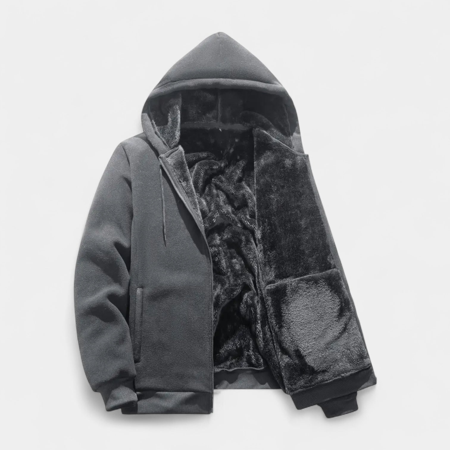 Dasfirin | Sherpa Fleece Zip Hoodie for Men