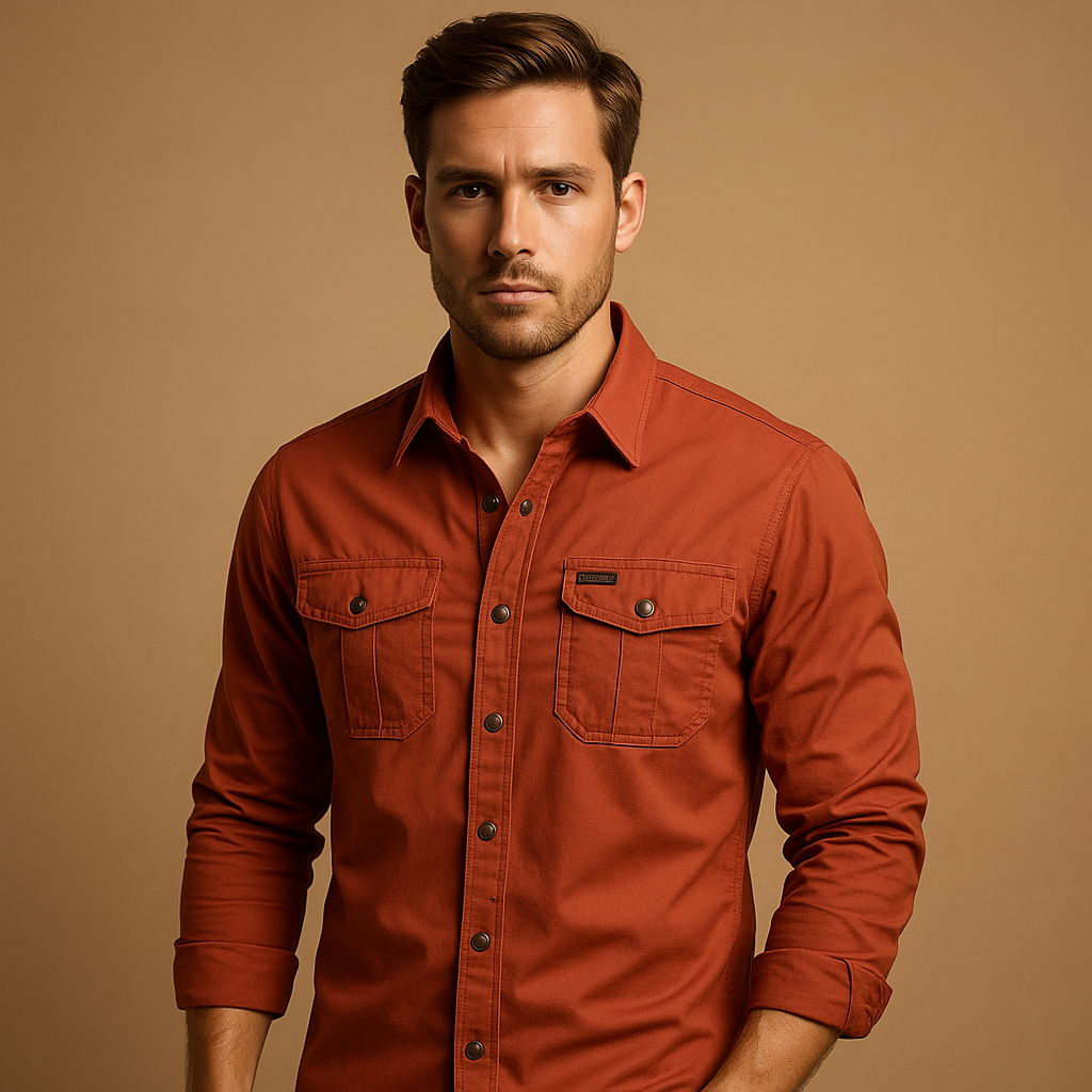 Cotton Cargo Shirt Blouse with Pockets for Men | Dorian