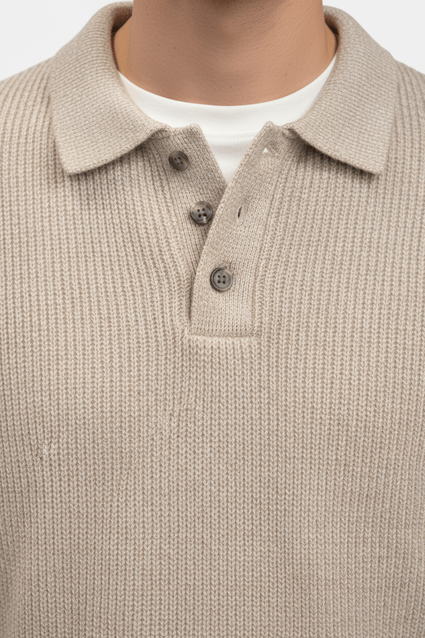 Dasfirin | Men’s Knitted Jumper – Polo Collar High Stretch Autumn Winter