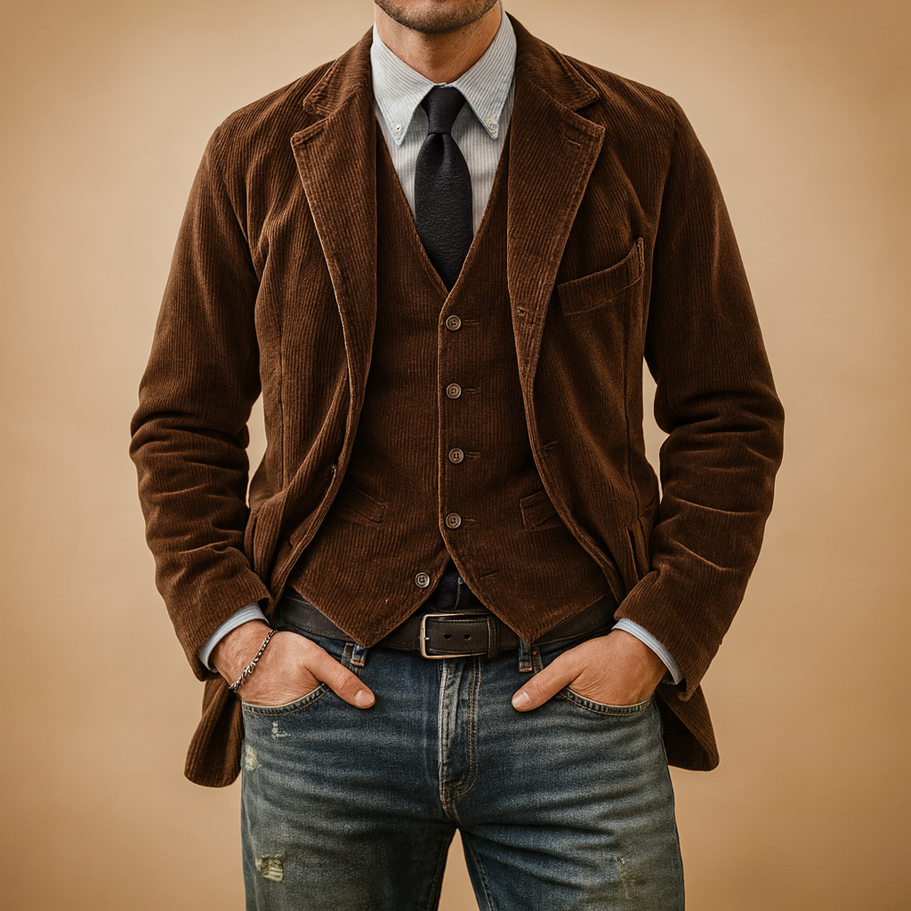 Men’s Corduroy Blazer Set – Classic Texture, Modern Fit